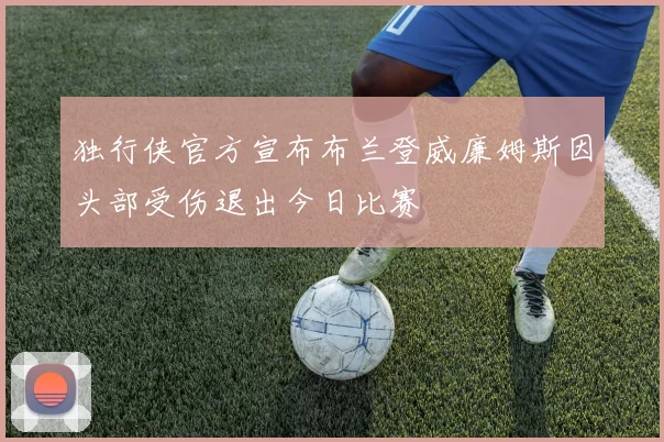 独行侠官方宣布布兰登威廉姆斯因头部受伤退出今日比赛